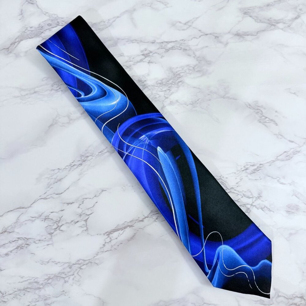 Jerry Garcia Another Butterfly Collection 61 Blue Silk Neck Tie Abstract Pattern - Picture 2 of 10
